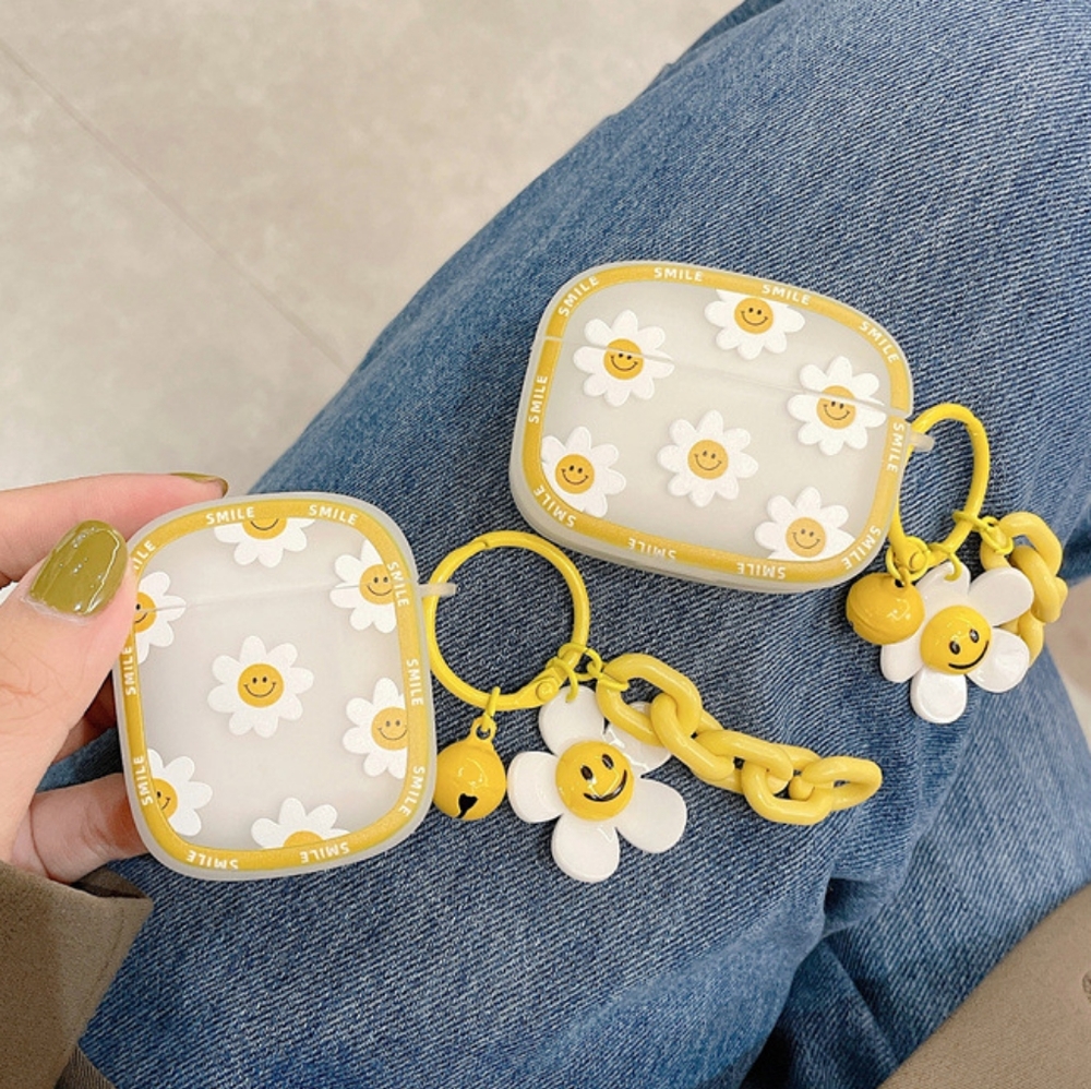 Airpods Case Airpods Pro Case Airpods 3rd Gen Case Smile Daisy flower Silicone - Picture 4 of 11